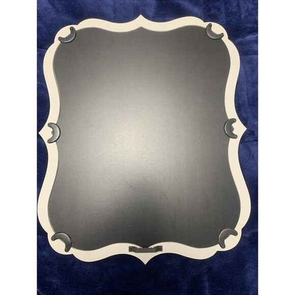 Rustic White Scalloped Wall Mirror 12" X 15", Mirror Wall Decor, Decorative Wall - Picture 9 of 9